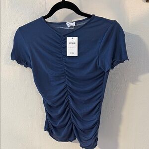 Cotton On Women's Blue Ruched Top